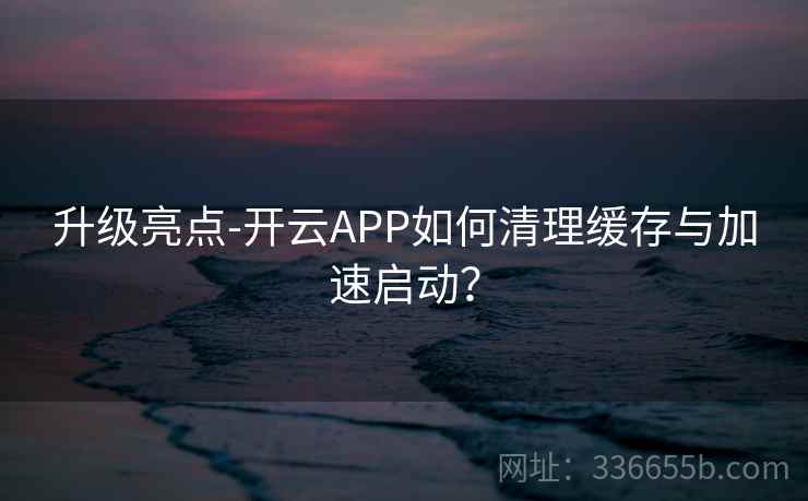 升级亮点-开云APP如何清理缓存与加速启动？