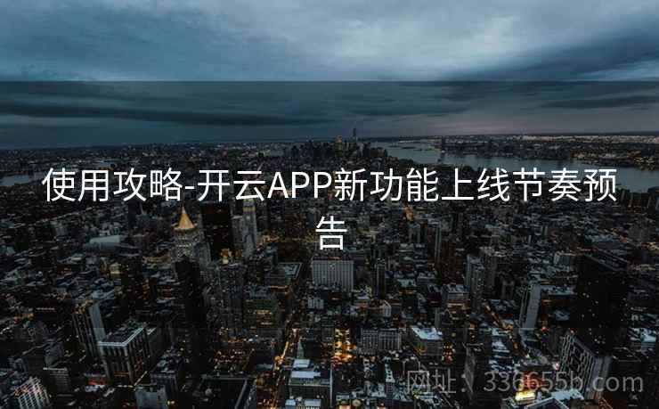 使用攻略-开云APP新功能上线节奏预告