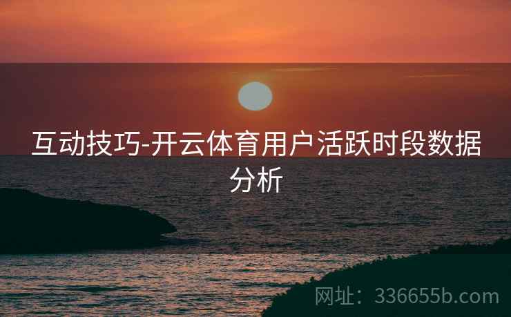 互动技巧-开云体育用户活跃时段数据分析